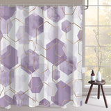 72"W x 84"H Abstract Blue Geometric Polyester Shower Curtain