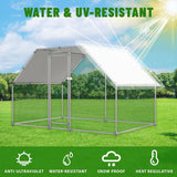 10-Ft x 6.5-Ft Outdoor Walk-in Metal Chicken Coop with Water-Resistant Cover
