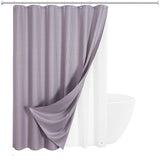 72"W x 72"H Lavender Waffle Textured Shower Curtain Set with Liner