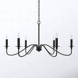 30-inch Contemporary Classic Dimmable 6-Light Chandelier in Matte Black