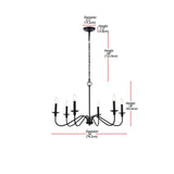 30-inch Contemporary Classic Dimmable 6-Light Chandelier in Matte Black