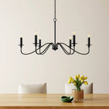 42-inch Traditional 6-Light Dimmable Chandelier in Matte Black Finish
