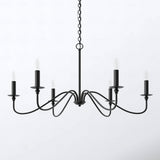 42-inch Traditional 6-Light Dimmable Chandelier in Matte Black Finish