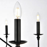 42-inch Traditional 6-Light Dimmable Chandelier in Matte Black Finish