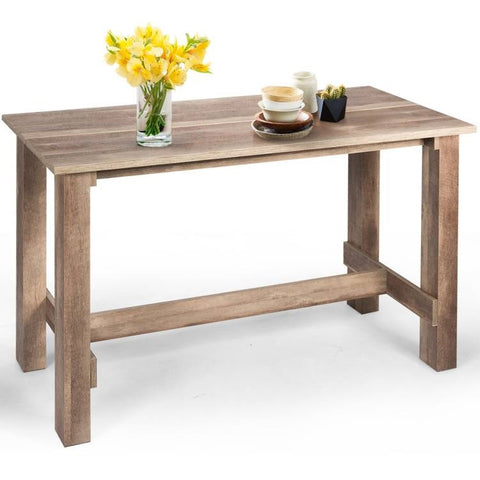 Modern Farmhouse Brown Wood 55-inch Counter Height Dining Table Computer Desk
