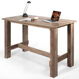 Modern Farmhouse Brown Wood 55-inch Counter Height Dining Table Computer Desk