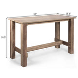 Modern Farmhouse Brown Wood 55-inch Counter Height Dining Table Computer Desk