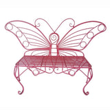 Modern Outdoor Butterfly Garden Bench in Pink Metal Finish