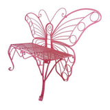 Modern Outdoor Butterfly Garden Bench in Pink Metal Finish