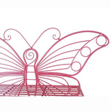 Modern Outdoor Butterfly Garden Bench in Pink Metal Finish