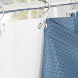 72"W x 72"H Blue Waffle Textured 3 in 1 Shower Curtain Set