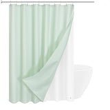 72"W x 72"H Mint Green Waffle Textured Shower Curtain Set with Liner