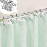 72"W x 84"H Mint Green Waffle Textured Shower Curtain Set with Liner