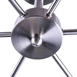 Modern 23-inch 6-Light Semi Flush Mount Sputnik Ceiling Light in Nickel Finish