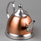 1 Quart Stainless Steel Teapot Kettle in Copper Finish with Tea Infuser