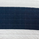 Twin Navy White Stripe 2 Piece Cotton Lightweight Quilt Set