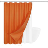 72"W x 78"H Burnt Orange Waffle Textured Shower Curtain Set with Liner