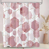 72"W x 84"H Abstract Pink Geometric Polyester Shower Curtain