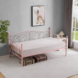 Twin size Victorian Pink Metal Daybed Frame - 350 lbs. Weight Capacity