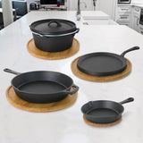 5-Piece Cast Iron Cookware Set with Dutch Oven Griddle and 2 Skillets