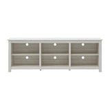 Farmhouse TV Stand in White Wood Grain Finish - for TVs up to 70-inch