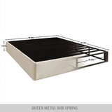Queen size 7.8-inch Metal Frame Box-Spring Foundation for Mattress with Cover