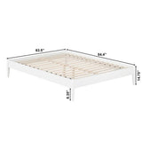 Queen Size Solid Hardwood Victorian Style White Platform Bed