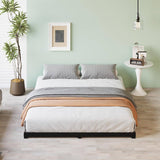 Queen size 3-inch Low Profile Heavy Duty Metal Bed Frame in Matte Black