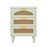 Retro Mid-Century Modern 3 Drawer Bedside Table Nightstand in Mint Green