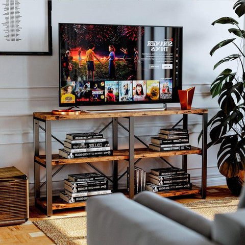 Industrial Farmhouse Metal Wood TV Stand for TV up to 65-inch