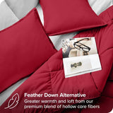 Twin/Twin XL Size All Season Super Soft Down Alternative Comforter Set Red