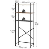 Industrial Metal Wood Style Over the Toilet Freestanding Storage Shelving Unit