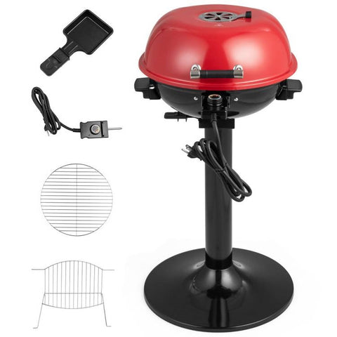 Red Double Layer Portable Electric 1600 Watt BBQ Grill