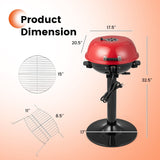 Red Double Layer Portable Electric 1600 Watt BBQ Grill