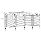 4 Pack Steel Foldable Fence Floral Trellis Panel Animal Barrier