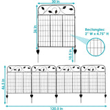 4 Pack Steel Foldable Garden Fence Floral Staked Trellis Panel Animal Barrier