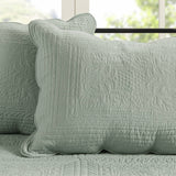 6-Piece Farmhouse Seafoam Green Daybed Cover Bedding Set with Scalloped Edges