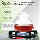 1.5 Quart Glass Teapot Tea Kettle for Stove Top
