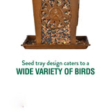Heavy Duty Lantern Style Bird Feeder with Four Wide Perching Areas