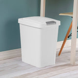 Set of 4 - White 8 Gallon Latch Top Kitchen Wastebasket Trash Can
