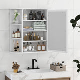 White 26 x 25 inch Bathroom Wall Mirror Medicine Cabinet with Shelves