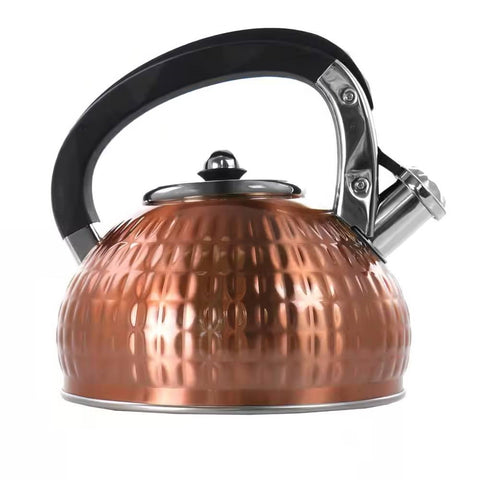 3-Liter Stainless Steel Whistling Teapot Kettle in Copper