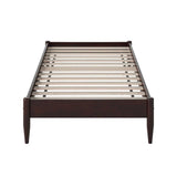 Twin Size Solid Hardwood Victorian Style Espresso Platform Bed