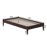 Twin Size Solid Hardwood Victorian Style Espresso Platform Bed