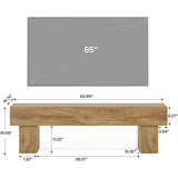 Farmhouse 63-inch TV Stand Entertainment Center in Light Brown Wood Finish