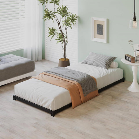 Twin size 3-inch Low Profile Heavy Duty Metal Bed Frame in Matte Black