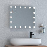 21 x 26 in Bathroom Mirror w/ Dimmable Lights + Removable 3X Magnifying Mirror