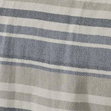 Twin size Navy Blue Tan Cream Chevron Stripe Lightweight Cotton Blanket