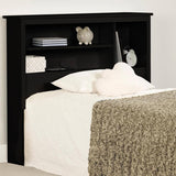 Twin size Modern Bookcase Headboard in Black Wood Finish