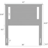 Twin Size Farmhouse Solid Wood Slatted Headboard in White Finish